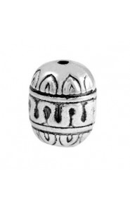Metal bead oval deco 20x16mm Antique silver
